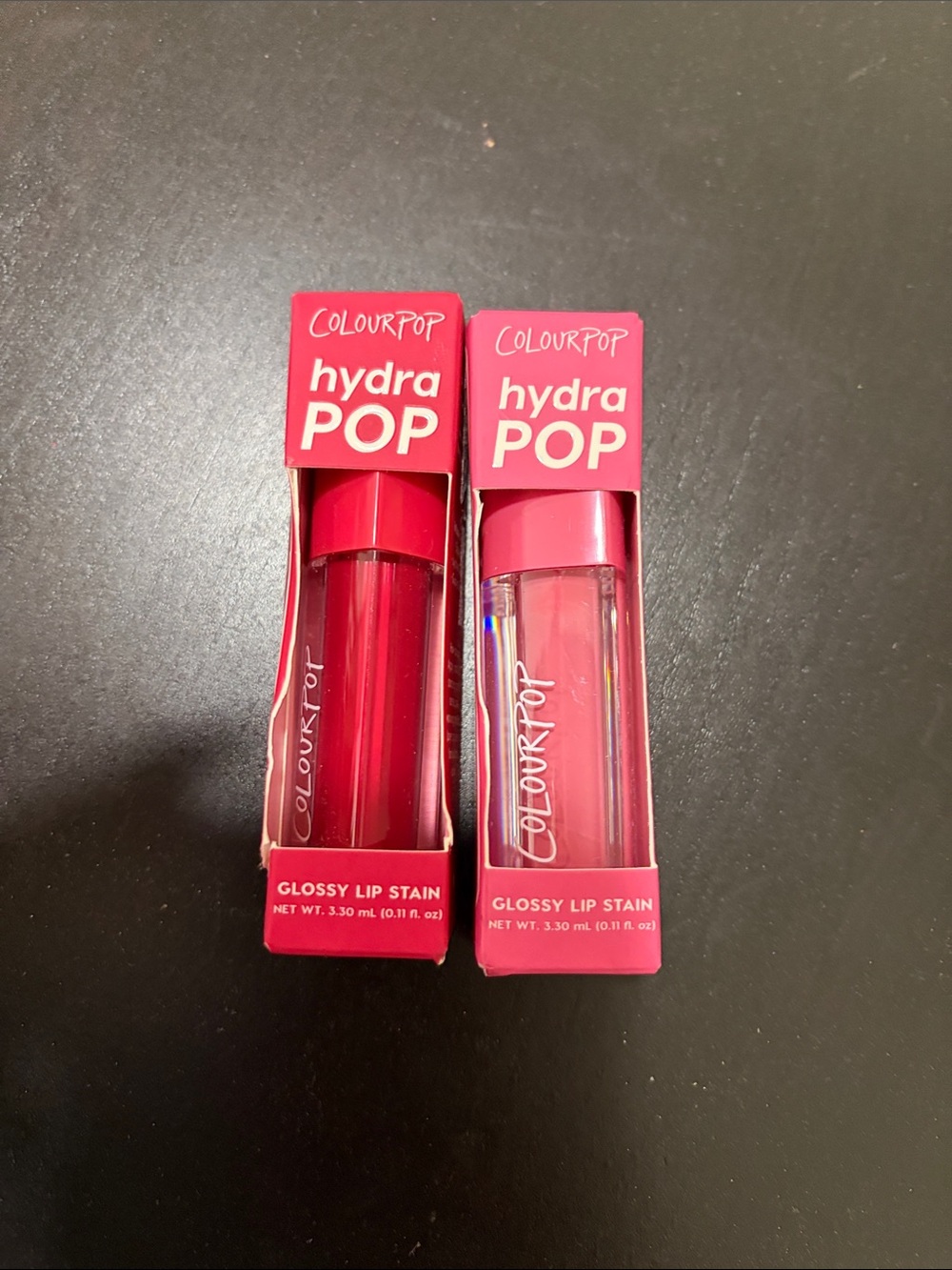 ColourPop Hydra Pop Glossy Lip Stain Duo — Bright Red & Bubblegum Pink